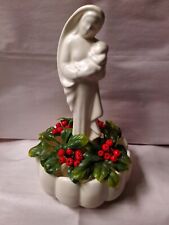 Vintage Haeger Madonna & Child Planter White with VTG Holly Ring picture