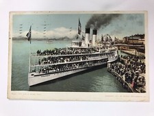 vintage 1905 off for a river trip Steamship undivided back postcard picture