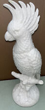 Large Beautiful Italian White Cockatoo Porcelain Parrott Macaw Bird VINTAGE picture