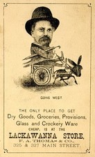 Victorian Trade Card Lackawanna Store F A Thomas Carbondale PA Main St Donkey picture