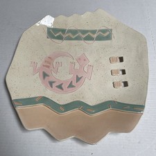 Vntg Studio Pottery DEMERY 1988 Aztec Lizard Southwest Plate Hang 16 1/2