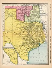1904 Antique Texas Indian Territory Oklahoma Railroad Map 1475 picture