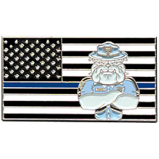 PBX-003-i Massachusetts State Police BULLDOG MSP Trooper Thin Blue Line Flag Lap picture
