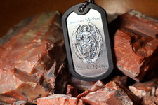 St Michael Deep Engraved Third Dogtag in Latin picture