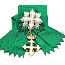 Italy Order of St Maurice & St Lazarus Grand Cross Sash Badge & Star Repro picture