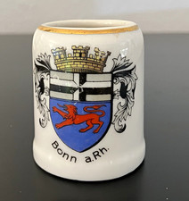 German Breweriana Miniature Gold Rim Beer Mug with Bonn a.Rh. Coat of Arms Crest picture