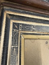 Antique Victorian Aesthetic Movement Ebonized Gilt Deep Wood Picture Frame 8x10 picture