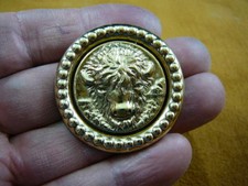 (b-buff-101) Buffalo bison buffaloes love round brass pin pendant picture
