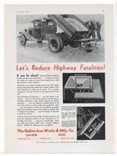 1936 Galion Iron Works of OhiO Ad: Highway SANDER Dump Body Closeup Pictures picture