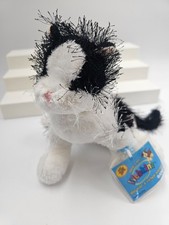 GANZ Webkinz BLACK & WHITE CAT Plush UNUSED CODE New RETIRED Kitten picture