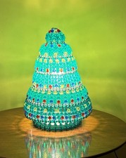 Vintage Beaded Safety Pin Christmas Tree KITSCHY MCM Design 14