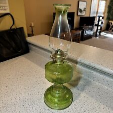 VINTAGE GREEN VASELINE Style GLASS ORIGINAL OIL LAMP picture