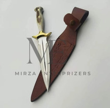 CUSTOM HANDMADE STAINLESS STEEL DAGGER HUNTING KNIFE & SHEATH |USA TAX PAID picture