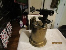 Antique Otto Bernz Blow Torch Oct 26 1909 Patent Brass Cylindrical Torch Handle picture