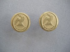 Military uniform buttons, cuff links. Brass & silver Excelsior NY militia 1830's picture