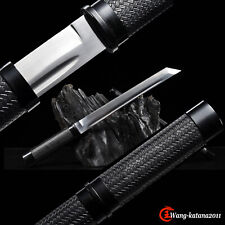18''Tanto 9260 Steel Mini Katana Self-defence Japanese Samurai Black Short Sword picture