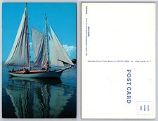 Sailboat Reflections On Calm Water Postcard picture