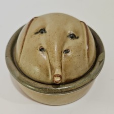 Vintage UCTCI Stoneware Pottery Elephant Trinket Box Japan Mid-Century Japanese picture