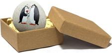 Hand-Painted Penguin Pebble Valentines Day Gifts, Cute & Funny Birthday or An... picture