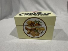 Vintage C.W. Post Cereal Metal Tin Recipe Box w/ Dividers and Recipe Cards picture