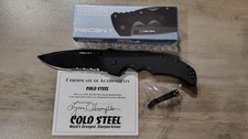 REAL Cold Steel Recon 1 Spear Point 1/2 Serr DLC XHP rare 1st Run -w- Signed COA picture