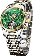 OLEVS Men Automatic Watch Skeleton 5 Hands Mechanical Classic Luxur... Fast Ship picture
