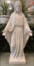 New  Jesus Christ Hand Carved Statue White Heavy Sculpture 31”H x 14.5”W x 8”D picture