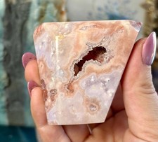 Pink Flower Agate Druzy Freeform, Pink Agate Crystal, Sparkling Quartz, picture