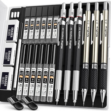 Nicpro 6PCS Art Mechanical Pencil Set, 3PCS Metal Drafting Pencil 0.5 Mm & 0.7 M picture
