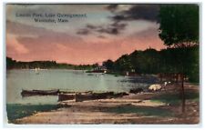 1908 Lincoln Park Lake Quinsigamond Worcester MA, Secret Message Posted Postcard picture