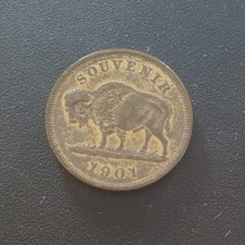 1901 PAN AMERICAN EXPOSITION SOUVENIR BRASS COIN TOKEN BUFFALO NY 1.25”/32mm picture