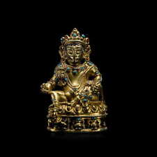 Antique Yellow Jambala buddha statue Tibetan buddhism tantric God of Wealth picture