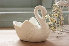 2Pcs Lovely Swan White Ceramic Planter for Succulents Decorative picture