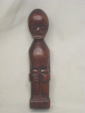 vintage carved wooden statue African wood figure carving Congolese  ? art picture