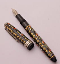 Beautiful Handmade Art Made On Ebonite Body Fountain Pen EXTREMELY RARE picture
