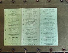 RARE Original Sheet Of 12 WWII One Admission Tickets 1944 Offers Welcome picture