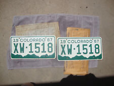 1967 Colorado License plate PAIR (WITH ORIGINAL ENVALOPE) #XW 1518 picture