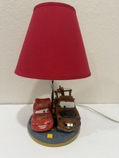Disney Pixar Cars 3D Lamp, Lightening McQueen & Mater Kids Bedroom Light RARE Xy picture