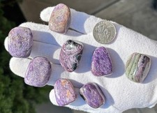 USA SALE 140g LOT CHAROITE TUMBLES TUMBLED STONES STONE TUMBLE CHATOYANT PURPLE picture