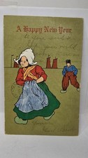 Vintage 1906 Postcard A HAPPY NEW YEAR Rockport Indiana IN Dutch Children picture