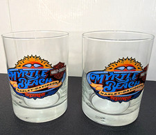 Harley-Davidson Myrtle Beach Whiskey Glasses Set of 2 Rocks Tumbler Lowball Mint picture