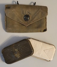 WWII US Army First Aid Pouch (JEFF QMD 1943) & Carlisle Bandage picture