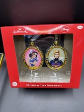 Hallmark Disney Snow White & Evil Queen Blown Glass Christmas Ornaments Set of 2 picture