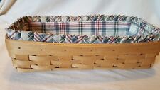Longaberger Woven Traditions Bread Basket with Market Day fabric liner 14.5x8 picture