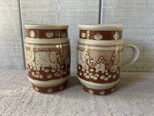 Vintage Taylor & NG Jungle Barrel Mug 1976 Elephants Set/2 picture