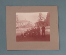 Antique Russian Empire Sepia Family Photo Card Mount c.1905 Children by height picture