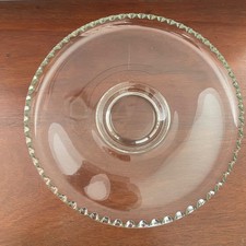 Vintage Imperial Glass Candlewick Large Torte Plate Lily Pond Bowl Cupped Edge picture