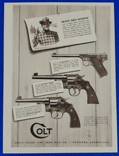 1945 Vintage USA Colt Woodsman Officers Model Shooting Master Revolver Pistol Ad picture