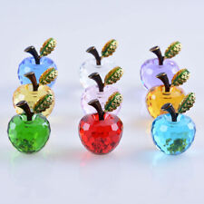 8 Colors Crystal Paperweight Glaze Apple Figurine Glass Wedding Decor Gift 40mm picture