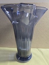 Smoky purple vase.9.5in Tall, 6.5 w. picture
